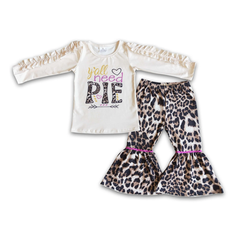 6 A23-20 toddler girl clothes girl winter outfit leopard pie clothing set-promotion $2.99