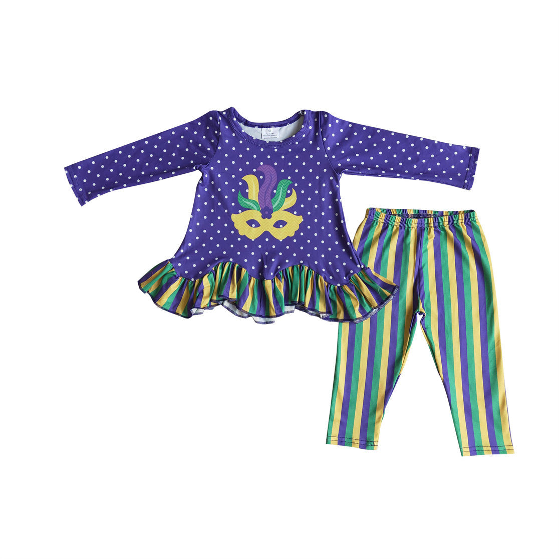 6 A27-20 toddler girl clothes Holiday Set Mardi Gras outfit