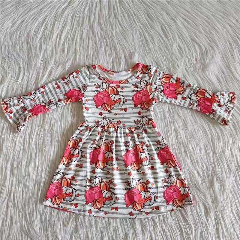 6 A29-16 girl halloween striped pumpkin winter dress-promotion 2024.9.21 $2.99