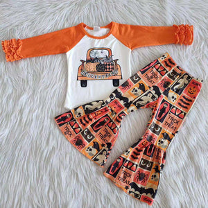 6 A7-30 girl winter halloween pumpkin long sleeve set-promotion 2024.9.14 $2.99