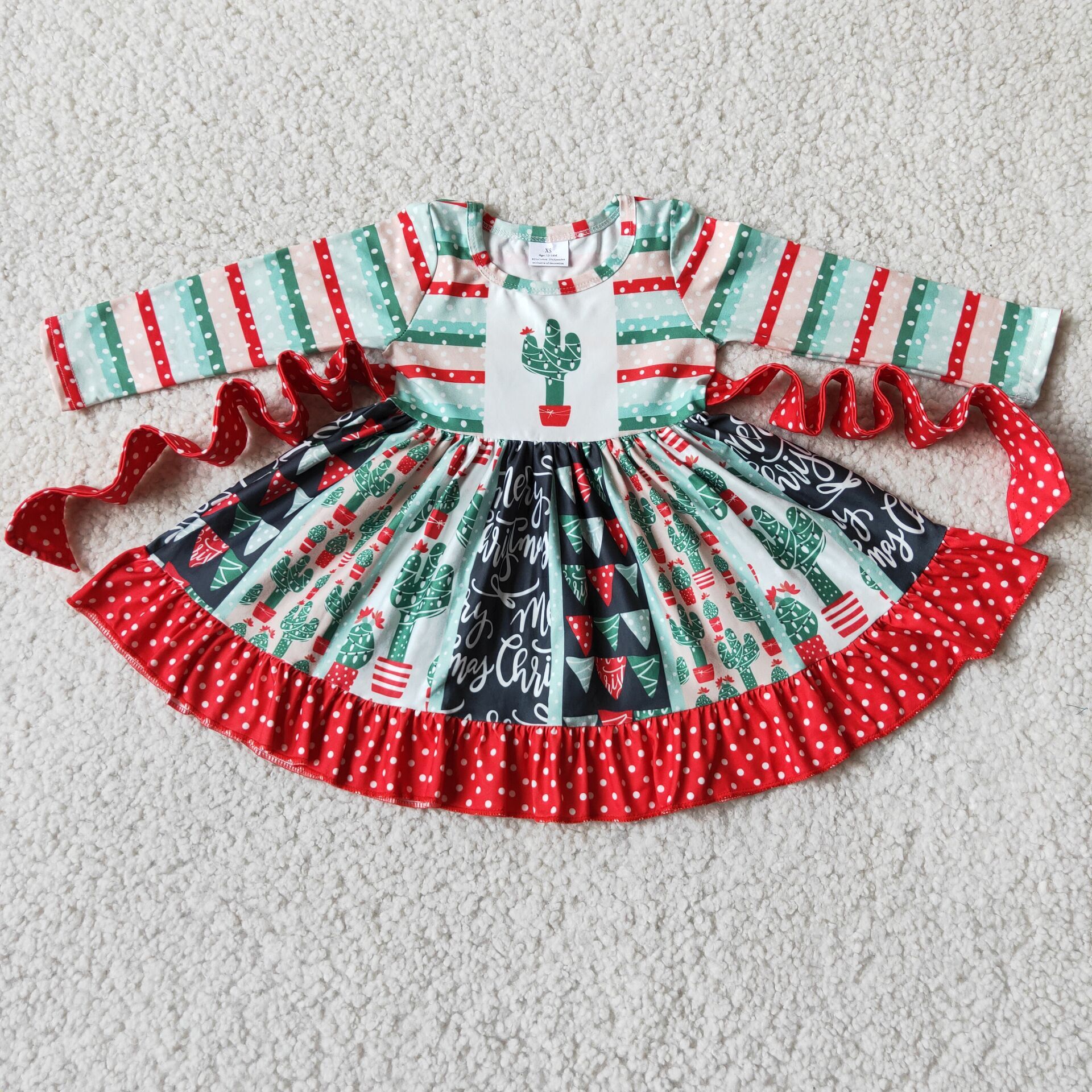 6 A8-20 girl christmas dog winter long sleeve dress - -promotion 2024.11.30 $2.99