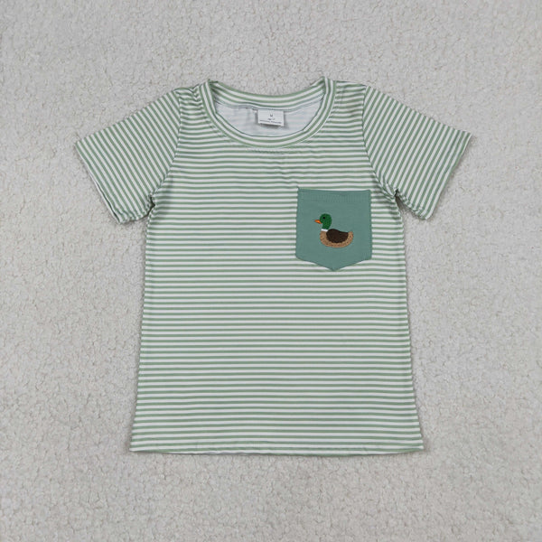 BT1557 RTS toddler boy clothes mallard boy summer top embroidery Tshirt Hunting clothes