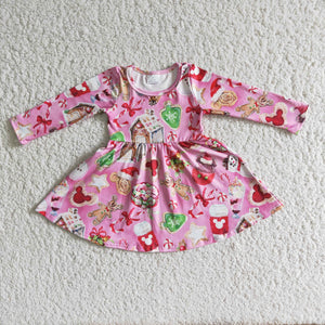 6 B1-3 toddler girl clothes cartoon girl winter dress twirl dress-promotion 2024.11.30 $2.99