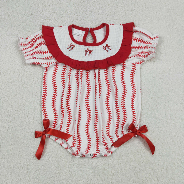 RTS SR3345 baby girl clothes bows  baseballs mocked girl summer  bubble