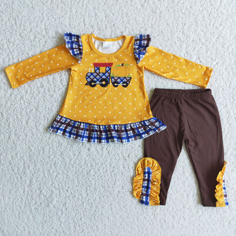 6 C8-20 girl pumpkin winter long sleeve set-promotion 2023.10.4