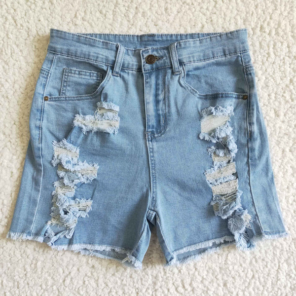 Adult Woven blue denim shorts