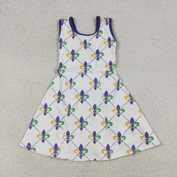 GSD2944 RTS toddler clothes mardi gras  girl yoga summer dress