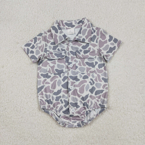 SR3654 RTS baby boy clothes camo boy summer bubble hunting clothes