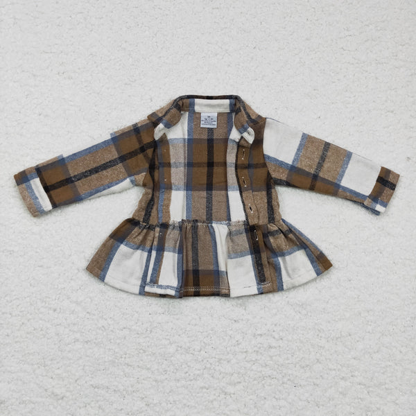 GT0089 baby girl clothes plaid shirt