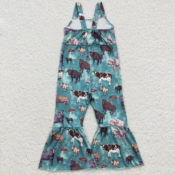 SR0371 baby girl clothes cow farm girl summer jumpsuit