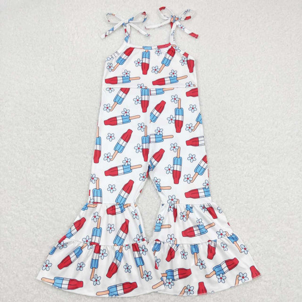 SR0905 baby girl clothes Ice Cream 4th of July girl patriotic summer jumpsuit