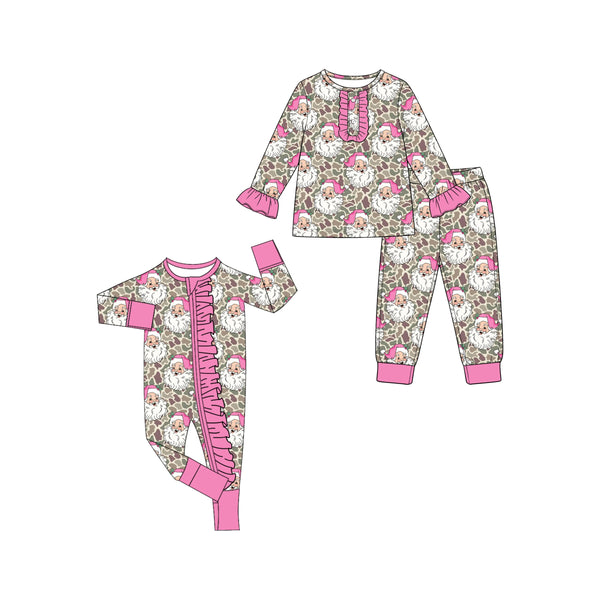 Preorder MOQ 5 pcs Each Style Christmas Santa Camo Pajamas Kids Matching Clothes-2026.8.19