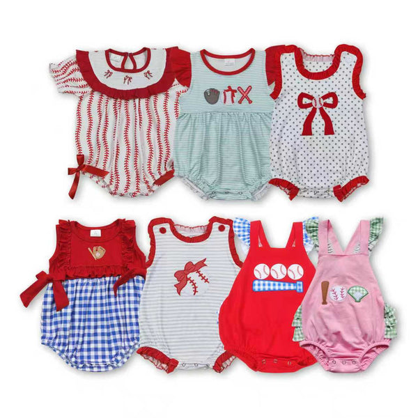 RTS Matching clothing kids embroidery baseball print clothing baby girl summer bubble-2026.3.11