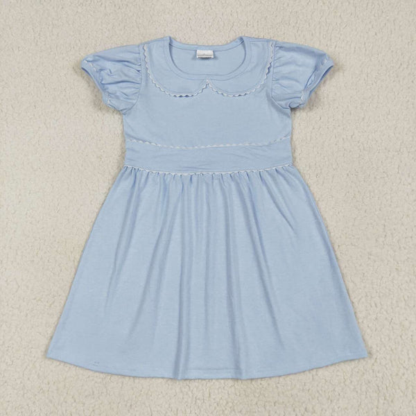 GSD2316 RTS girl clothes blue girl summer dress