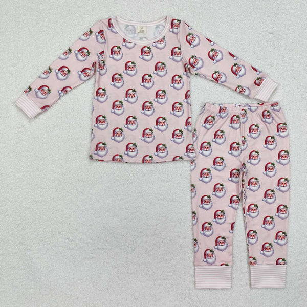 GLP1833 RTS toddler girl clothes santa girl winter christmas set pajamas set-bamboo