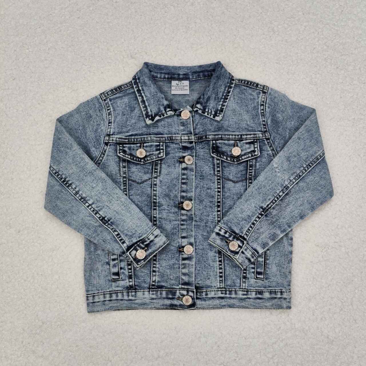 6 A5-14 RTS baby girl clothes blue long sleeve denim coat jacket