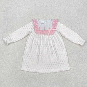 GLD0981 RTS kids clothing girl winter dress cross embroidery girl dress