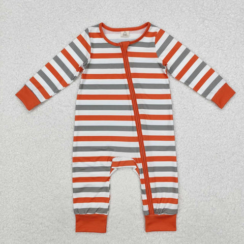 LR1732 RTS baby  boy clothes stripe boy winter romper zip romper winter pajamas romper