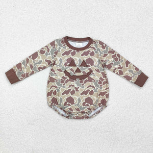 LR1841 RTS baby clothes camo fall clothes boy winter bubble embroidery halloween clothes