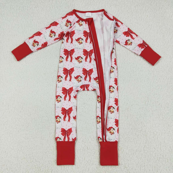 LR2223 RTS girl clothes santa toddler girl christmas winter romper