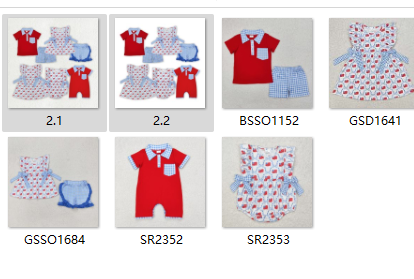 RTS kids matching clothing 4th of July flag kids summer matching clothes