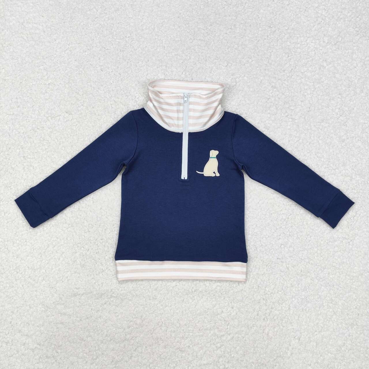 BT0893 RTS  toddler boy clothes dog boy winter top shirt embroidery