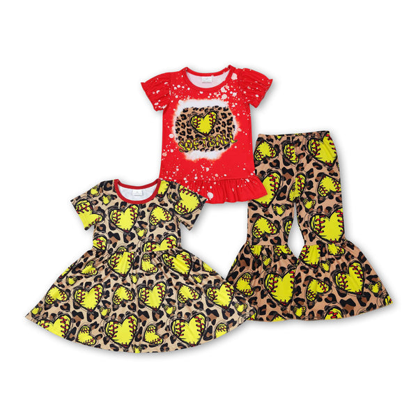 Kids clothing matching soft ball summer clothing