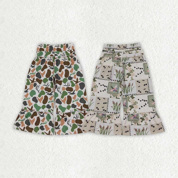 RTS Matching clothing kids camo duck mixed print toddler girl flare pants-2026.10.7