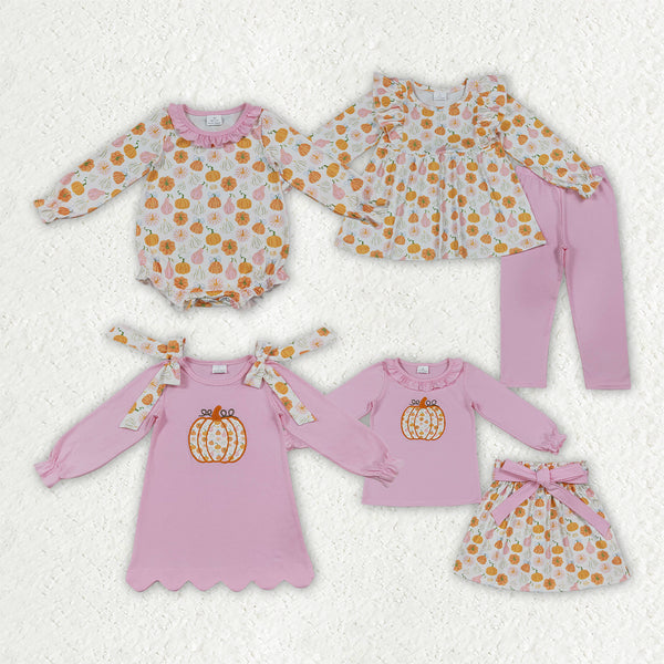 RTS Matching clothing kids halloween fall pumpkin embroidery halloween clothes-2026.10.8