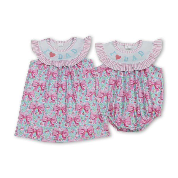 RTS kids girl clothes matching I love dad girl clothes father's day clothing