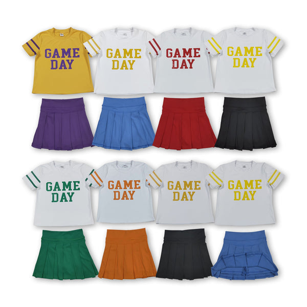 RTS girl clothes girl summer set  vinyl game day girl summer short skirt set-2025.9.4