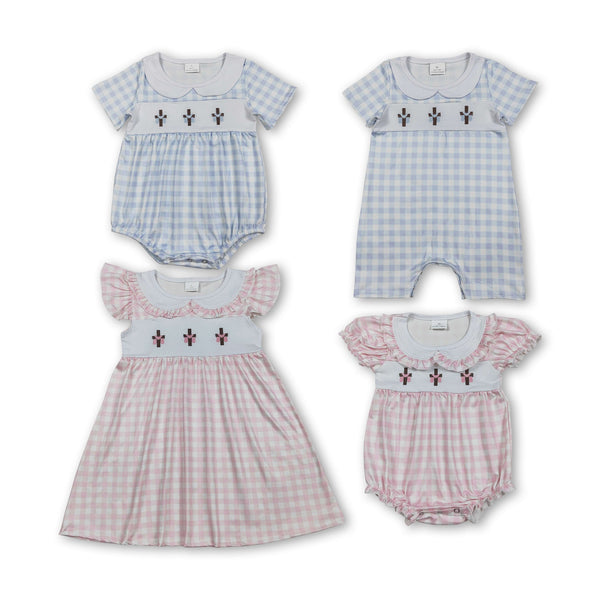 RTS Matching clothing embroidery cross print clothing baby easter summer clothing-2026.3.6