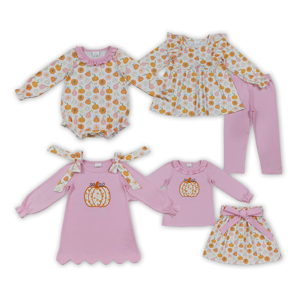 RTS Matching clothing kids halloween fall pumpkin embroidery halloween clothes-2026.10.8
