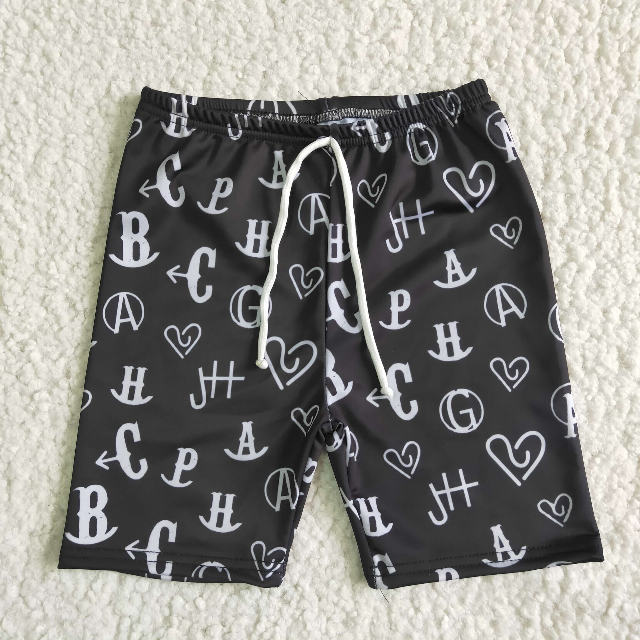 Boy Black Letters Baby Trunks Summer Swimsuit