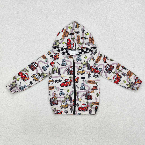 BT0889 RTS toddler boy clothes cartoon car boy winter top coat  hoodies jacket