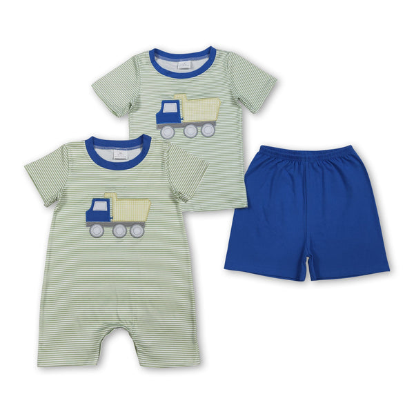 RTS Matching kids clothing embroidery car print clothing baby boy summer clothing-2026.3.24