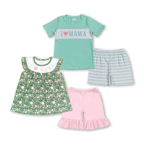 RTS kids clothing mother's day clothing set matching summer outfit