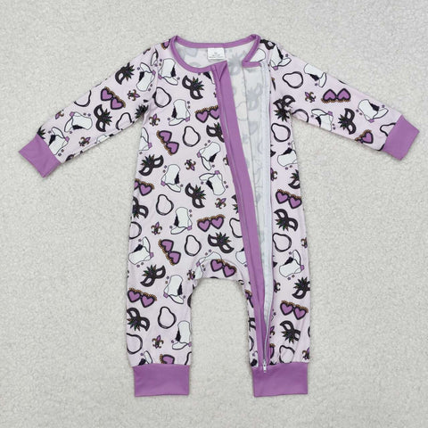 LR2038 RTS baby girl clothes mardi gras girl winter romper zip romper