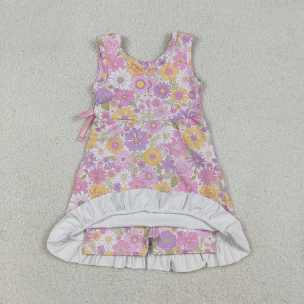 GSD3095 RTS toddler clothes flower girl yoga summer dress sports dresses