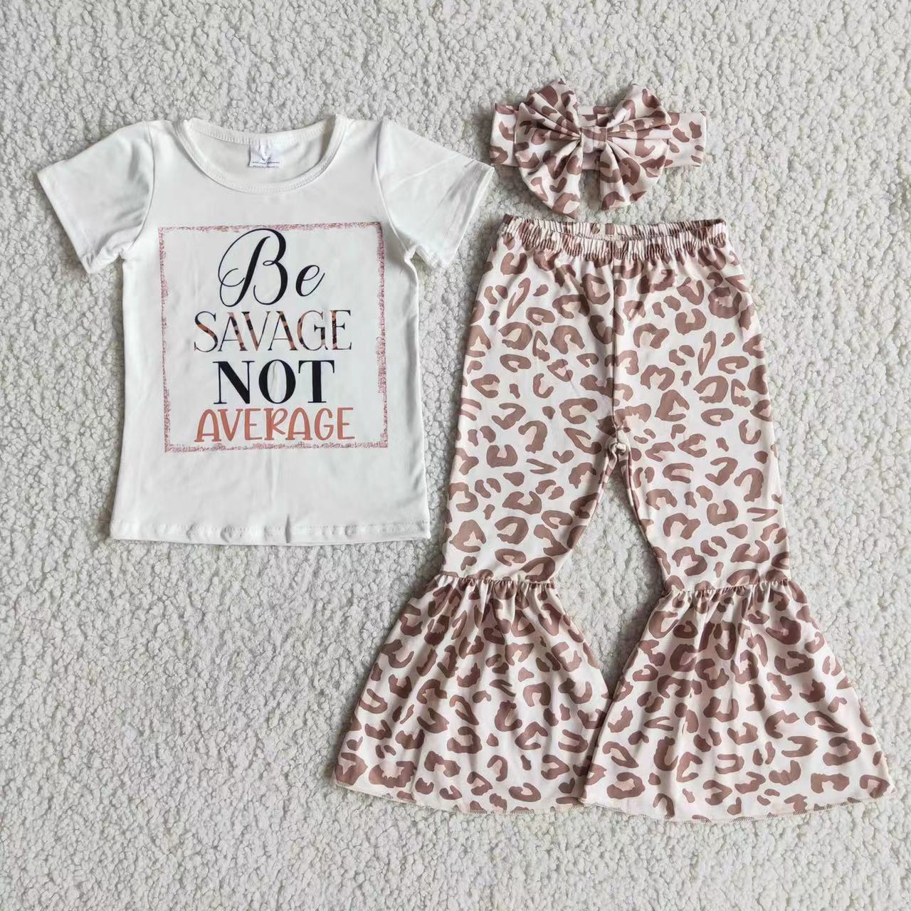 D8-16 girl white shirt leopard pants spring fall set-promotion 2024.1.6