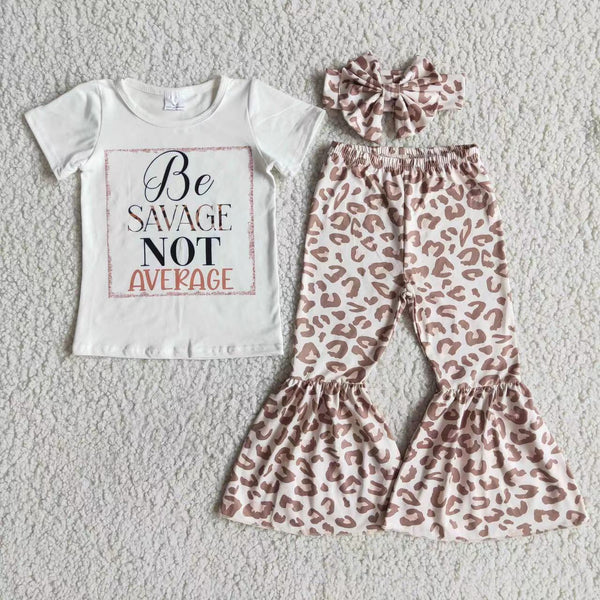 D8-16 girl white shirt leopard pants spring fall set-promotion 2024.1.6