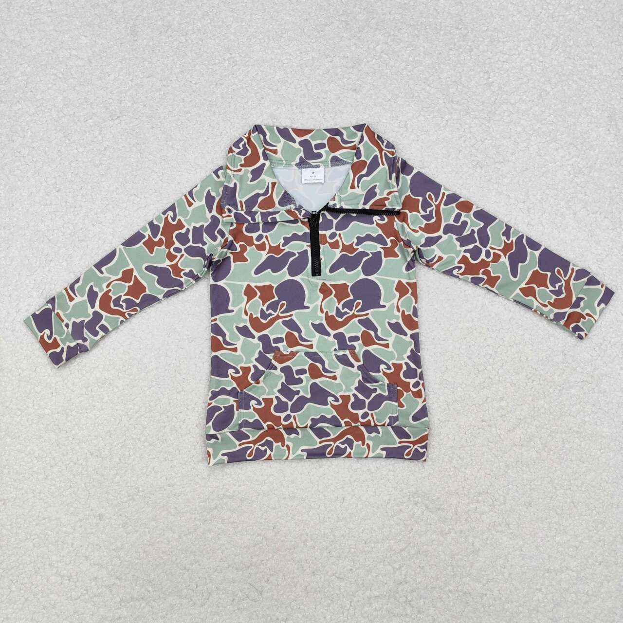 BT1042 RTS toddler boy clothes camouflage boy winter zipper top