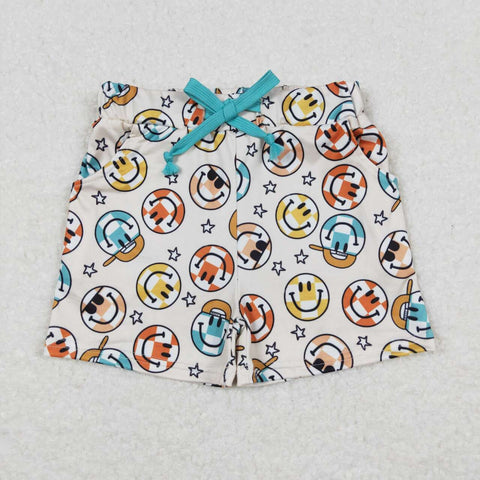 SS0192 baby boy clothes smiley face plaid boy summer shorts