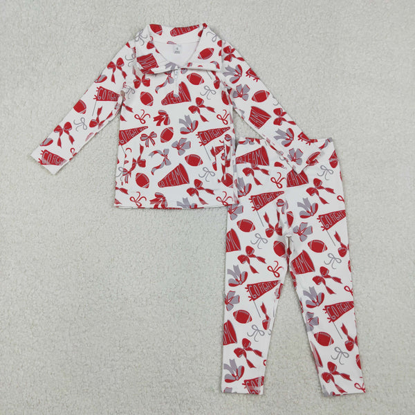 GLP2860 RTS toddler girl clothes red go team girl yoga winter set