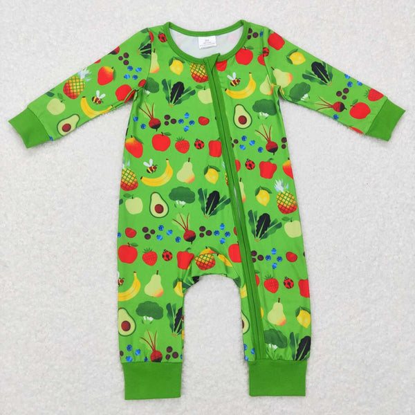 LR0781 baby clothes green fruit avocado baby winter romper