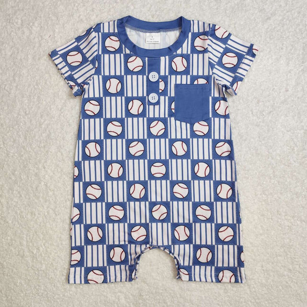 SR2313 RTS baby boy clothes pocket baseball boy summer romper