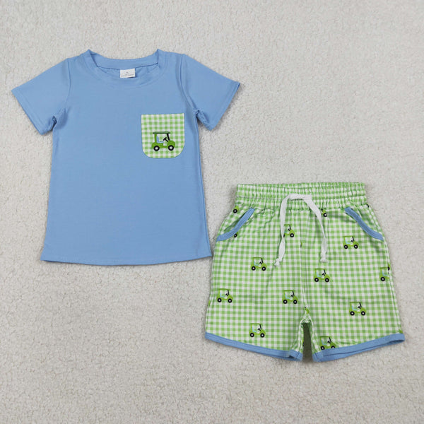 BSSO1672 RTS baby boy clothes golf toddler boy summer outfit summer shorts set