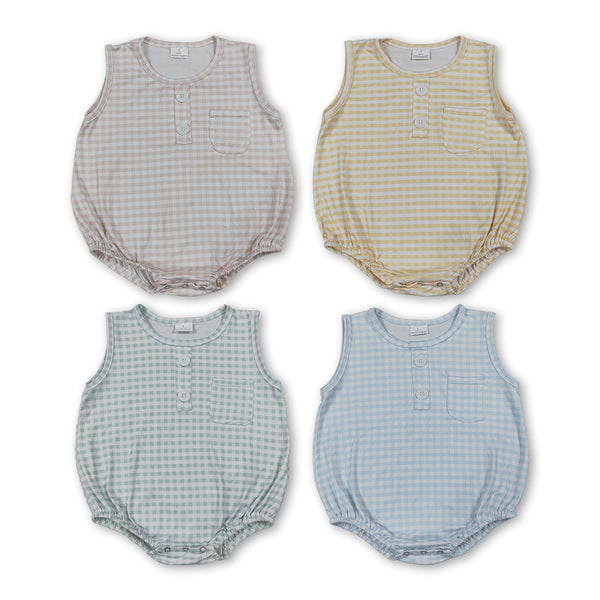 RTS  Matching clothing gingham print clothing baby boy summer bubble-2026.7.23