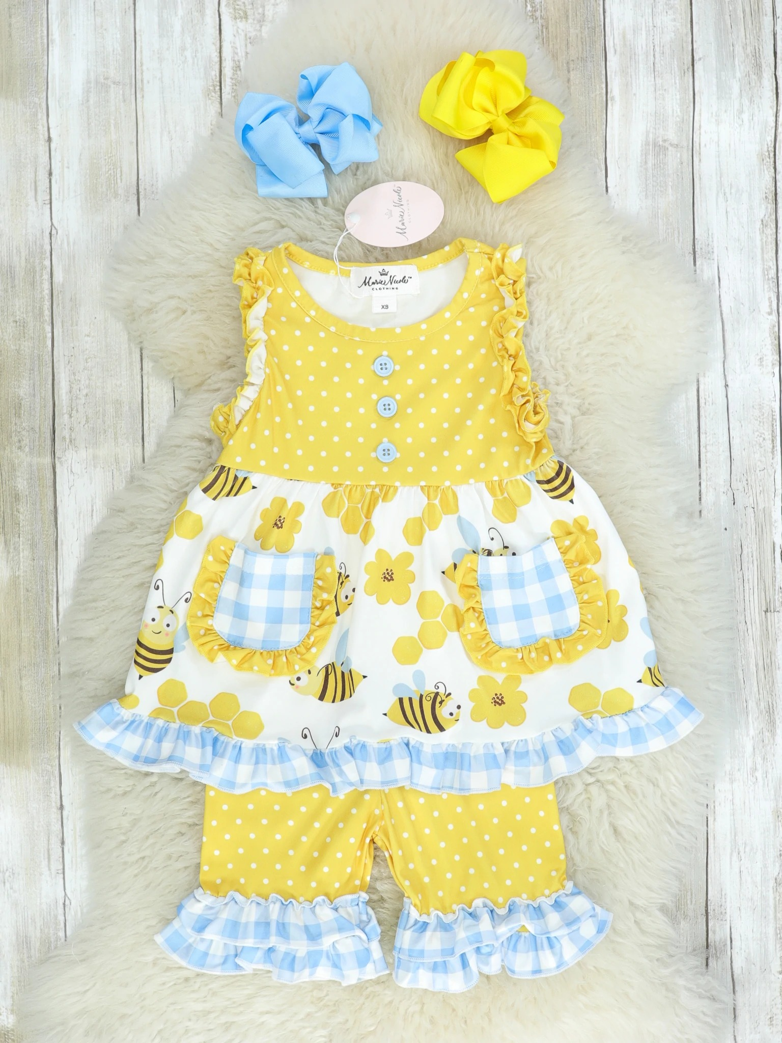 GSSO0086 kids clothing summer yellow bee set-promotion 2024.6.15 $5.5