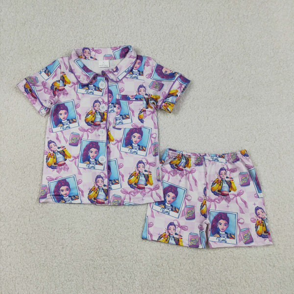 GSSO2961 RTS baby girl clothes kpop print toddler girl  summer outfit